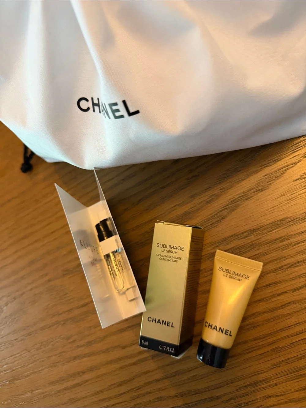 Chanel Pouch Dustbag with Samples